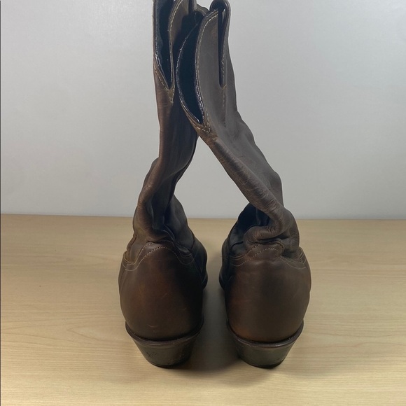 Laredo Brown Cowboy Western Boots Smooth Oiled Leather - Picture 5 of 11